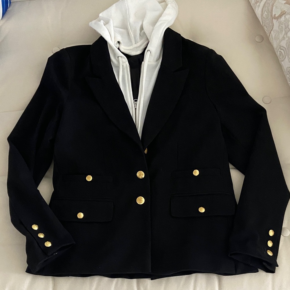 Women's Black Blazer with Gold Buttons